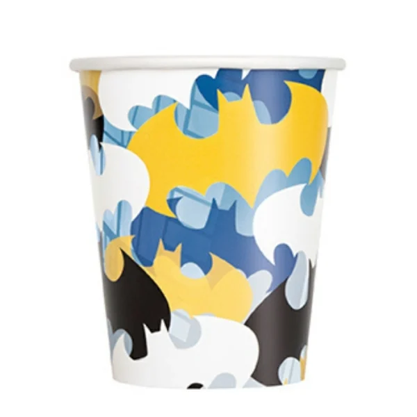8 VASOS 200ML ESCUDO BATMAN