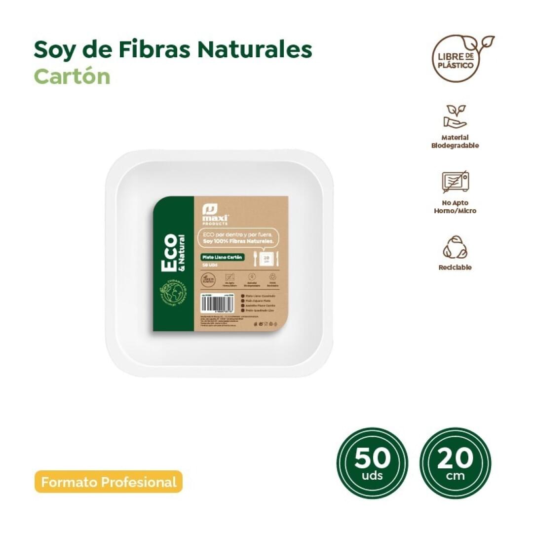 50 PLATOS CUADRADOS BLANCOS