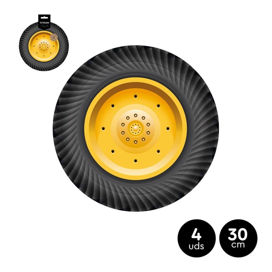 4 PLATOS RUEDA CAMIÓN 30CM