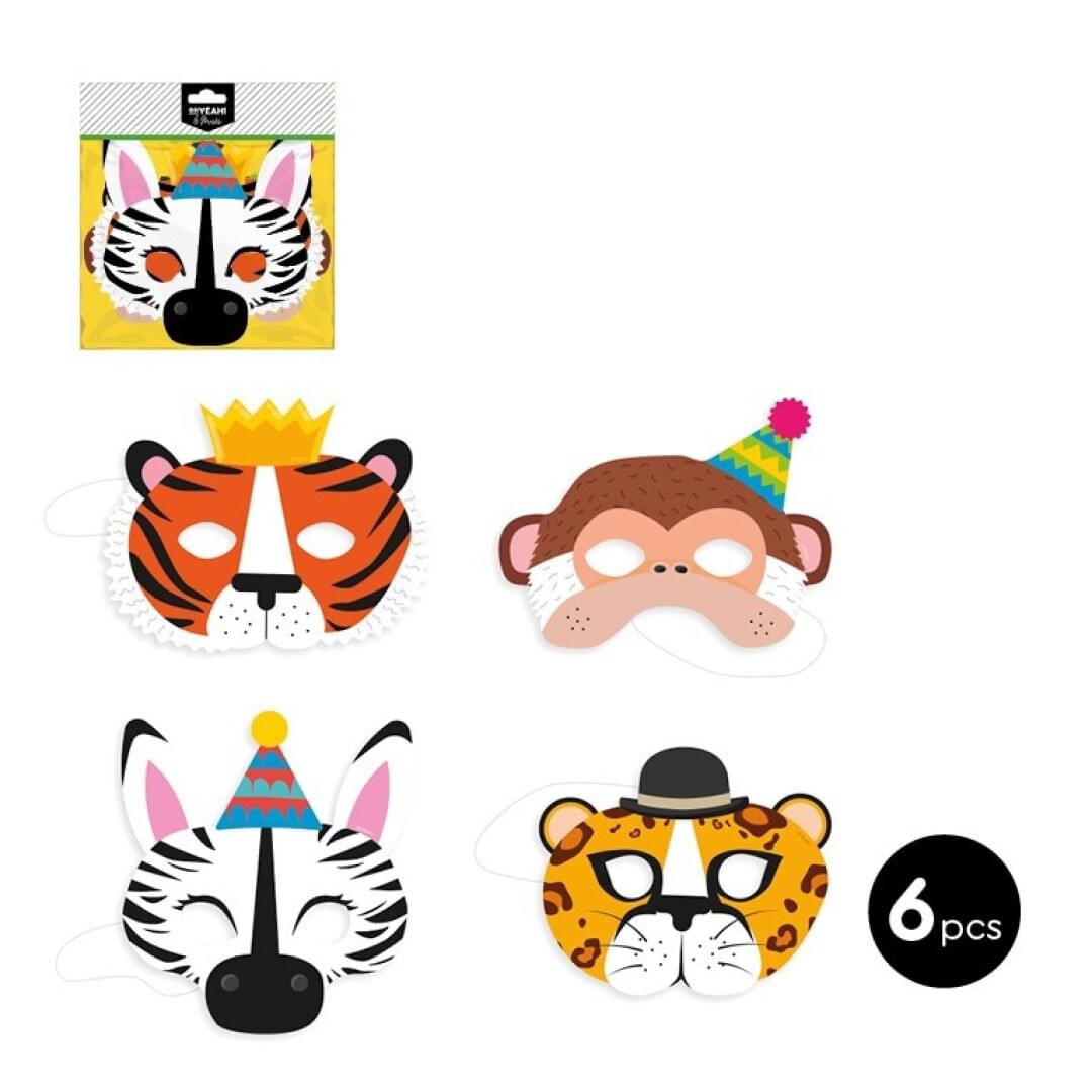 6 MÁSCARAS ANIMALES DE LA SELVA